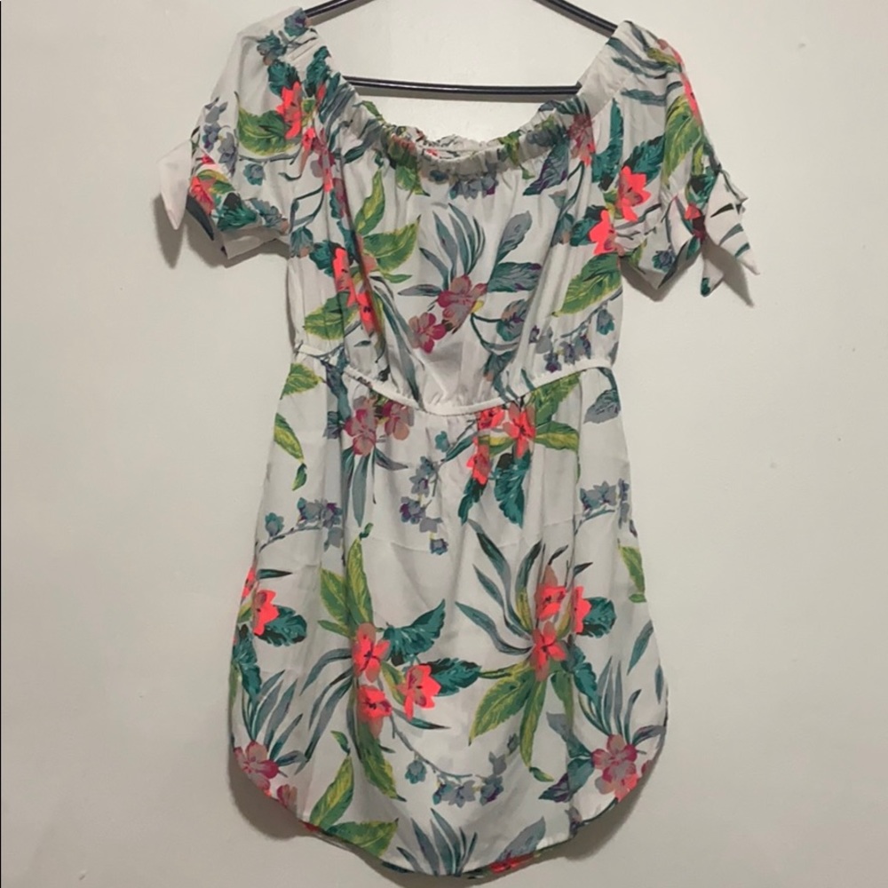 Floral Frill Bardot dress